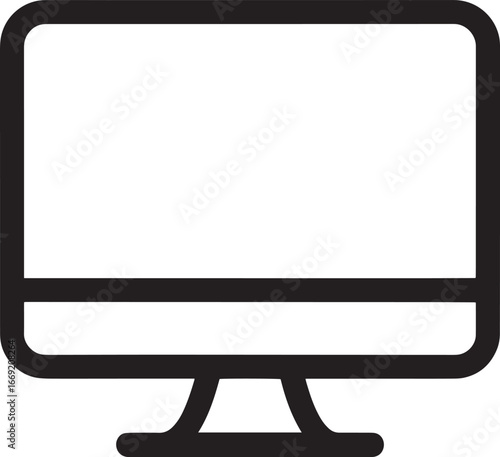 Computer Monitor Icon Vector Illustration Displaying Technology and Visual Interface for Digital Use