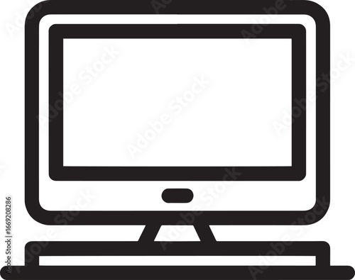 Computer Monitor Icon Vector Illustration Displaying Technology and Visual Interface for Digital Use