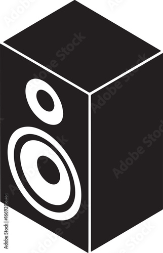 Isometric Audio Speaker Icon Illustration for Sound System Design and Multimedia Applications