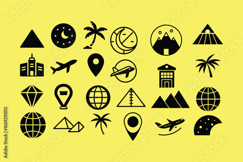 Minimalist Travel Icons Set – Clean 9 Unique Designs