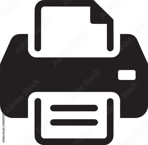 Printer Icon Vector Illustration. Print Document Symbol Isolated Design. Office Equipment