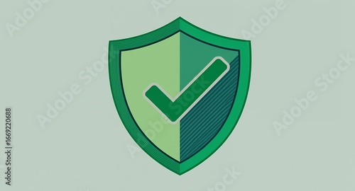 Shield icon with checkmark symbol, concept of security and validation