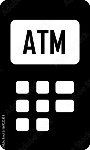 ATM machine banking icon for money transaction and payment. Banking ATM and cash terminal icon