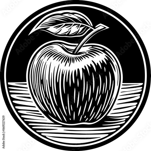 black and white apple