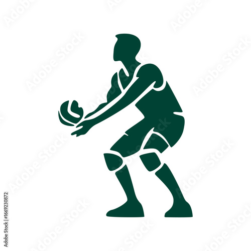 Competitive Volleyball Player Silhouette