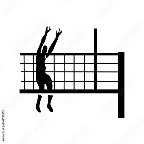 High Jump Volleyball Silhouette