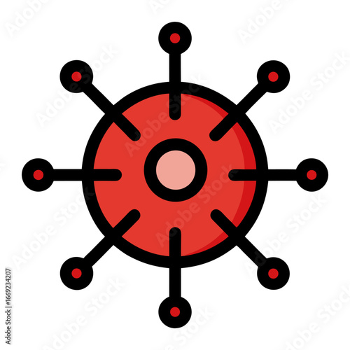 Virus vector icon on white background.