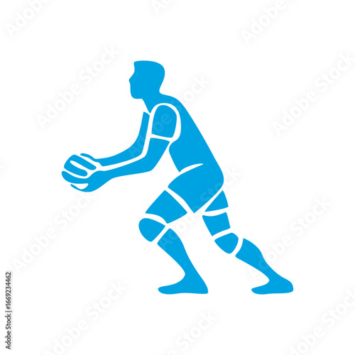 Diving Save Volleyball Silhouette