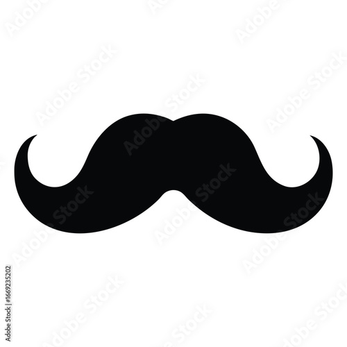 Black handlebar mustache graphic illustration