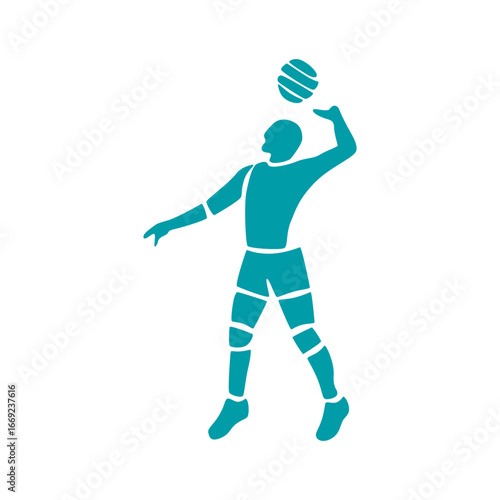 Volleyball Silhouette Action Pose