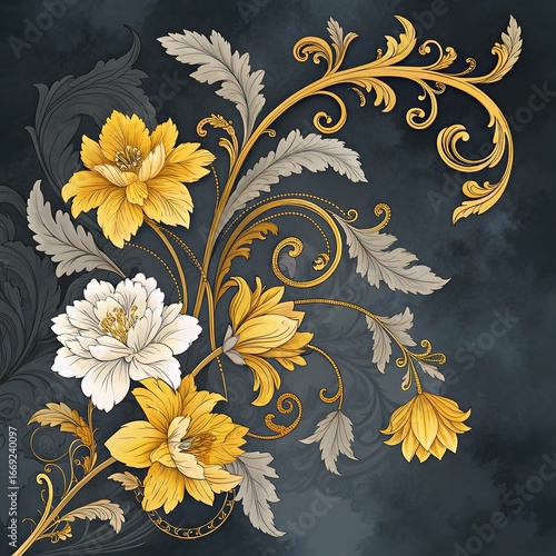 A beautiful seamless vintage floral pattern with delicate flowers, leaves, and butterflies, perfect for textile design or wallpaper