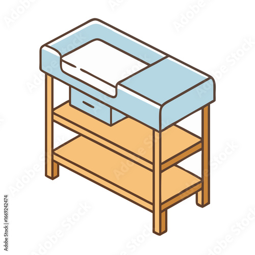 Two isometric changing tables for baby nursery furniture