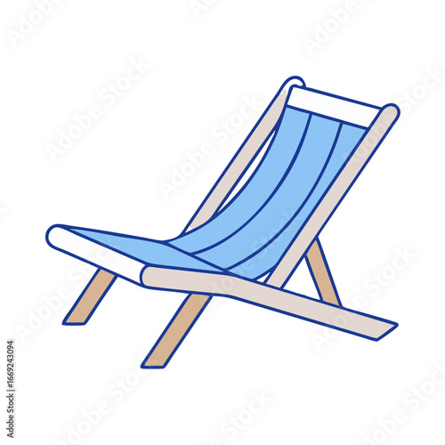 Two colorful deck chairs ready for relaxation and summer fun