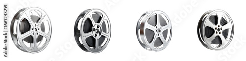 Movie Film Reel Set on White Background
