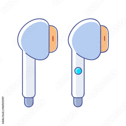 Colorful earbuds wireless bluetooth headphones for music lovers