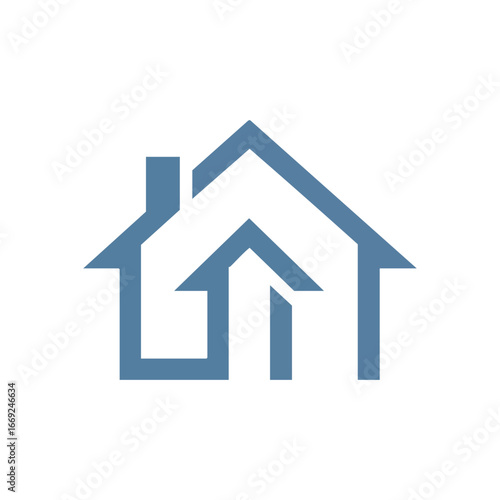 Real Estate Growth Home Arrow. Modern graphic representing property advancement and domestic prosperity. This emblem signifies secure dwelling improvement and positive residential development.