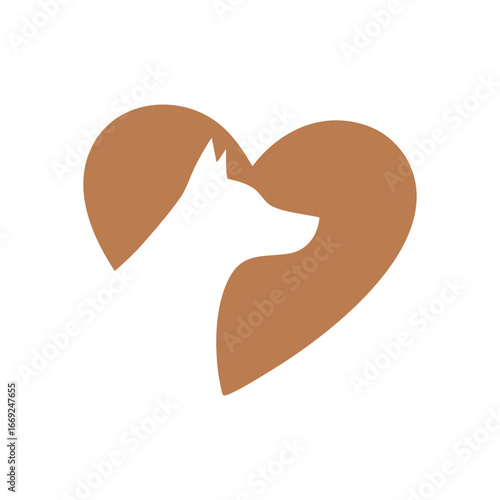 Loyalty Love Pet Heart Icon. This minimalist graphic beautifully conveys deep affection for our furry friends. It signifies devotion, care, and the special bond between humans and their animals.