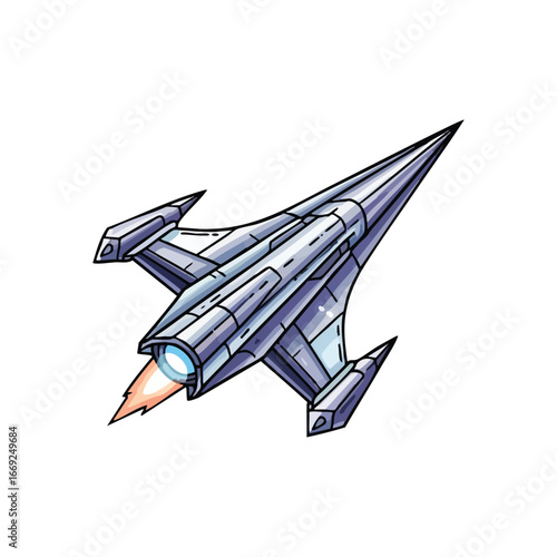 Dynamic Futuristic Spaceship Art. Vibrant digital artwork featuring a sleek, advanced interstellar craft with a powerful engine. Perfect for themes of exploration, innovation, and cosmic journeys.