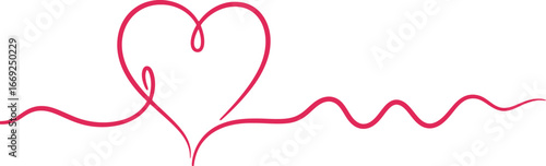 Heart line art vector illustration for valentine's day and love concepts