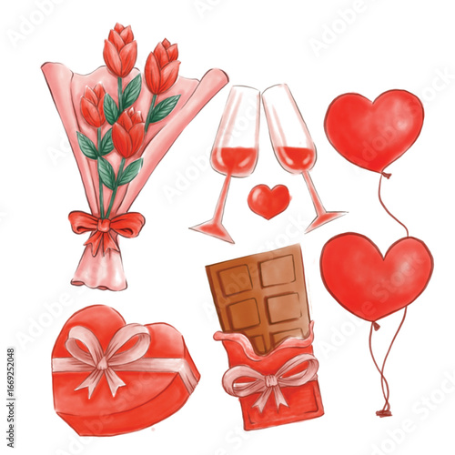 Valentine’s Day Symbols: Flowers, Hearts, Chocolates, and Love