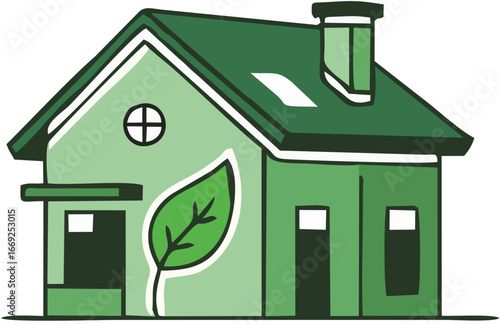 Sustainable Green House Eco Vector Illustration
