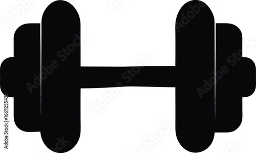 Vector black dumbbell icon