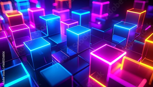 Neon Pixel Cascade