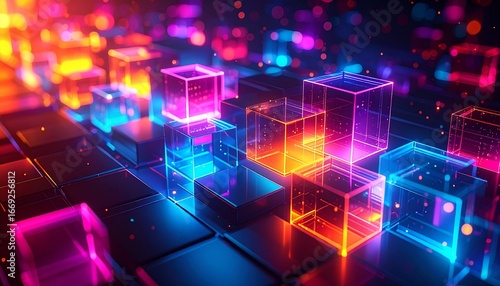 Neon Pixel Cascade