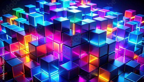 Neon Pixel Cascade