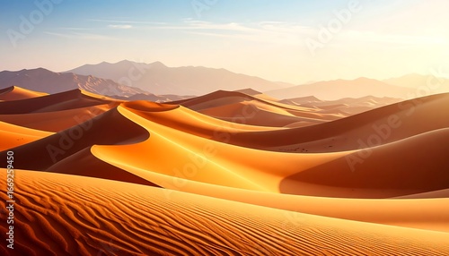 Sunrise Desert Dunes Landscape.