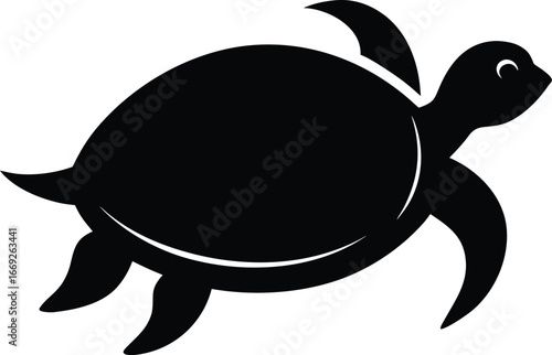 Black turtle icon vector