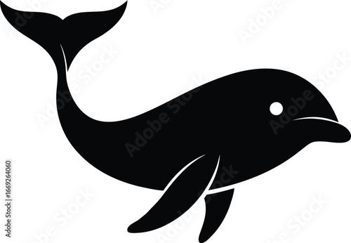 Vector black dolphin icon