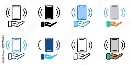 mobile payment icon set multiple style collection 
