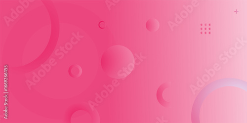 Modern abstract background in pink gradient with soft geometric circle shapes. Elegant and minimal design for template, poster, banner, wallpaper, or digital decoration.