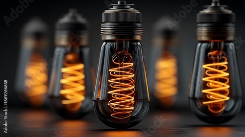 Futuristic light bulb design with glowing coil high resolution Wallpaper