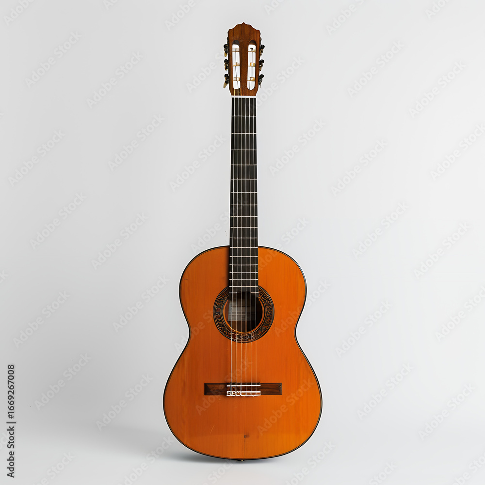 Obraz premium acoustic guitar vector illustration with png white background isolated