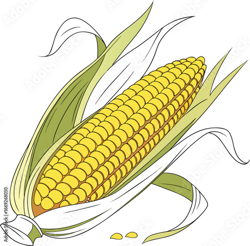 corn cobs isolated on white