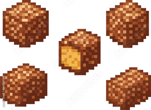 lamington cake pixel art, eps 10 illustrationlamington cake pixel art, eps 10 illustration