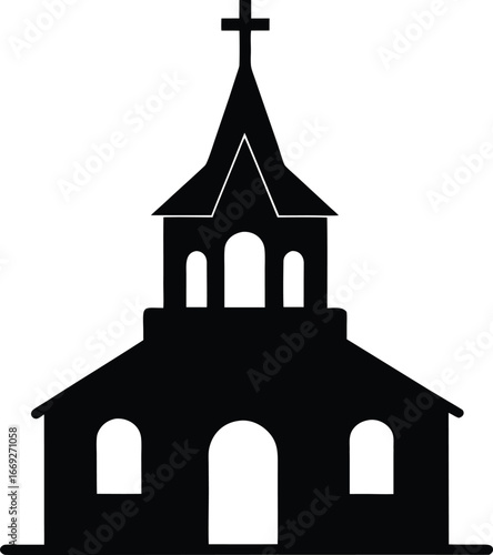 Church icon logo vector design template