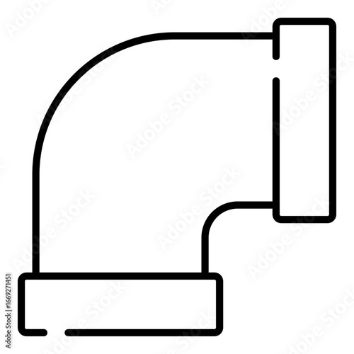 Pipe elbow black line icon