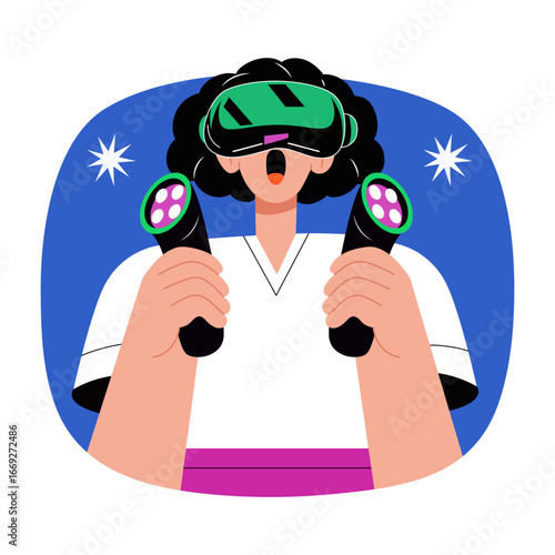 A flat style illustration showing concentrating person