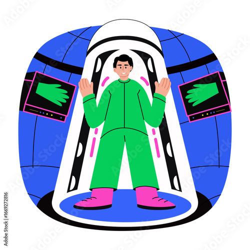 A flat style illustration showing a person doing yoga mudra