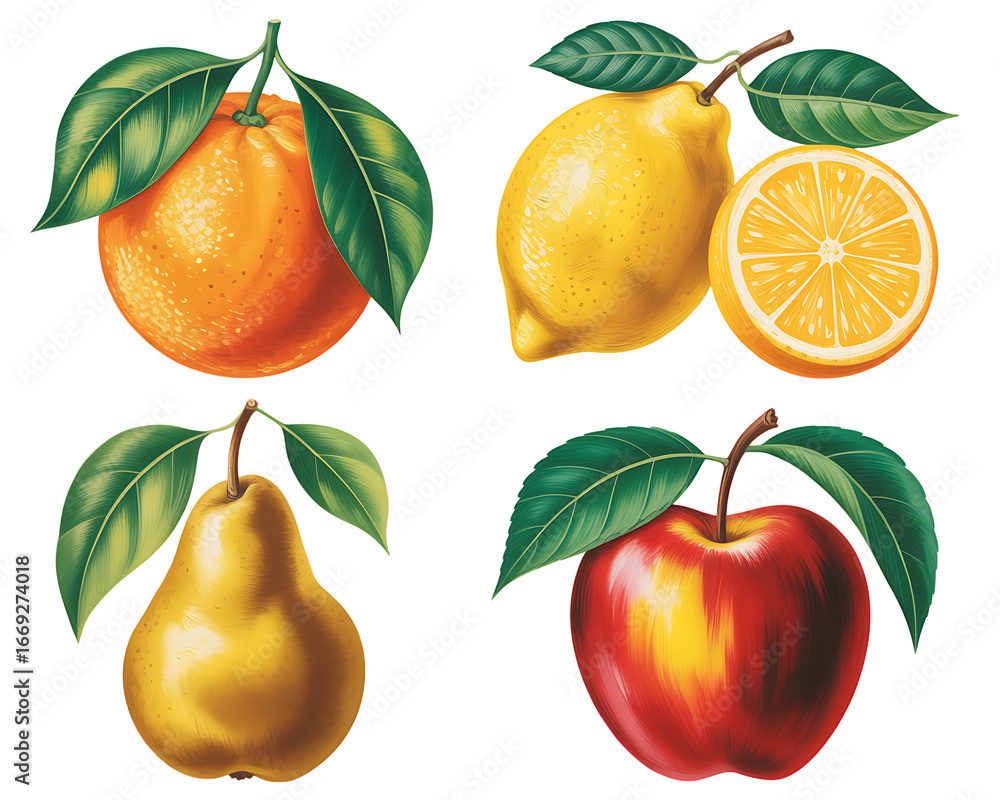 Obraz premium A beautiful arrangement of fresh citrus fruits and autumn harvest produce