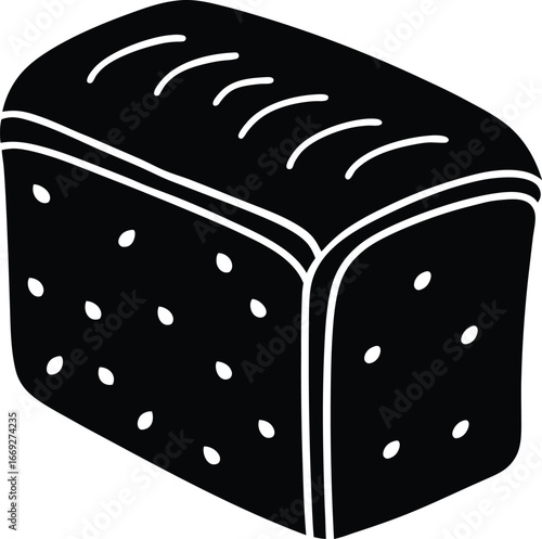 Loaf of Bread Black and White Simple Silhouette