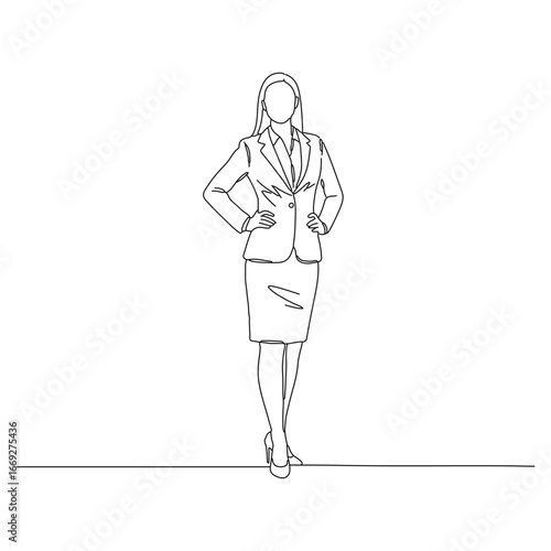 Illustration of woman sketch drawing figure pencil art design style line art 