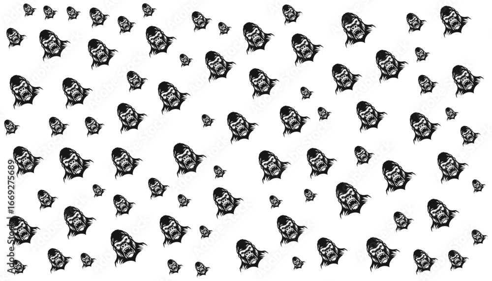 Obraz premium Gorilla Pattern Vector
