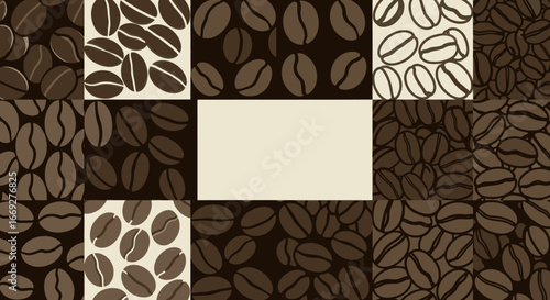 Coffee Beans Seamless Pattern in Brown Colors