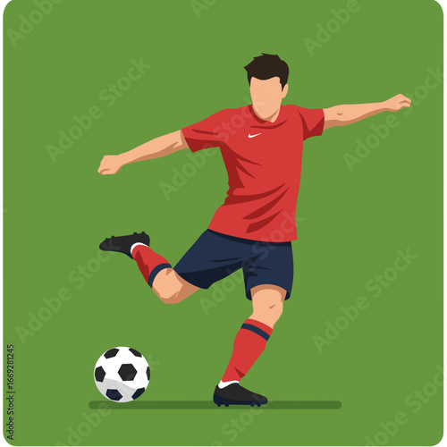 Football Player Kicking a Ball