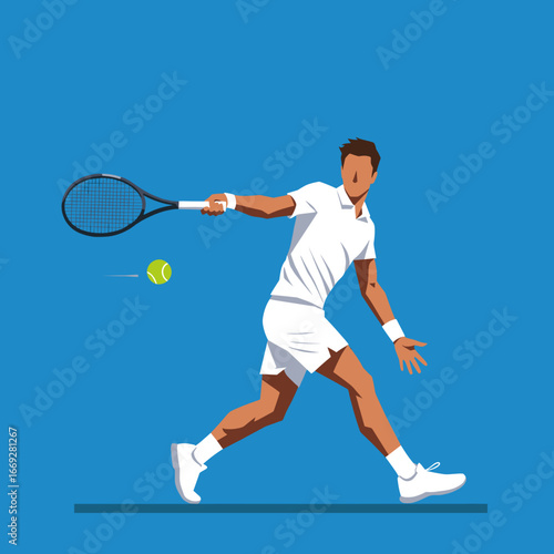 ennis Player Hitting a Ball