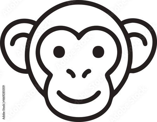 Monkey icon with line style perfect for uiux design